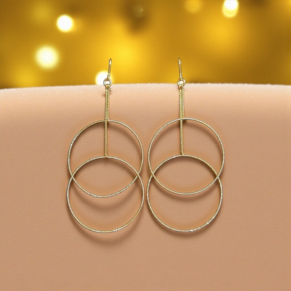 Elegant Gold Double Hoop Earrings